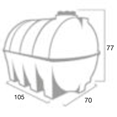 ابعاد مخزن پلی اتیلن 300 لیتری افقی چهار لایه پلاستونیک