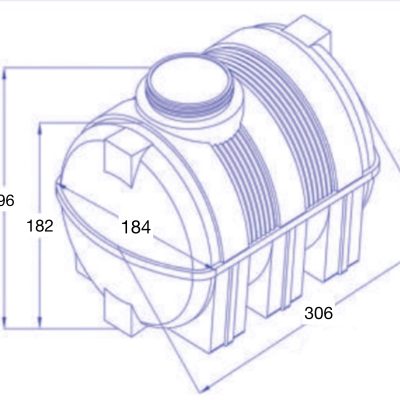 ابعاد ابعاد مخزن پلی اتیلن سه لایه 8000 لیتری افقی طبرستان