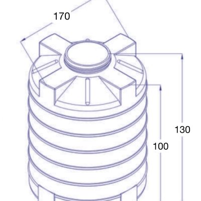ابعاد ابعاد مخزن پلی اتیلن تک لایه 2500 لیتری عمودی کوتاه طبرستان