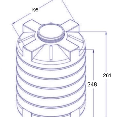 ابعاد مخزن پلی اتیلن سه لایه 7000 لیتری عمودی طبرستان