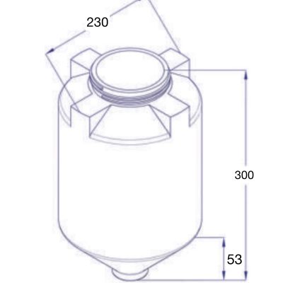 ابعاد مخزن پلی اتیلن تک لایه 10000 لیتری قیفی طبرستان